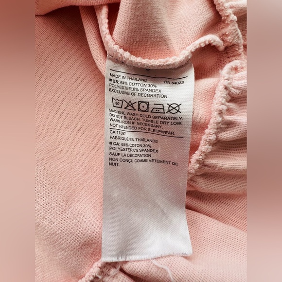 JANIE & JACK girls Crochet Trim ponte Dress Ruffle Puff Sleeve Pink Stretch 5 - Picture 5 of 7